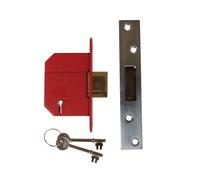 UNION StrongBOLT 2100S BS 5 Lever Mortice Deadlock 68mm 2.5in Satin Chrome Box