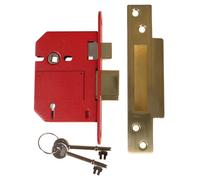 Union Y2200S-PL-3.0 Strongbolt 2200S Bs 5 Lever Mortice Sashlock Satin Brass 81Mm Visi