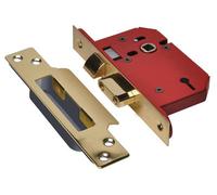 Union Strongbolt 2203S Polished Brass 3 Lever Mortice Sashlock - 81mm