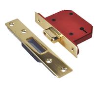 UNION Y2103S-PB-3.0 StrongBOLT 3 Lever Mortice Deadlock Polished Brass 81mm 3in Visi