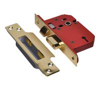 Union Strongbolt 3 Lever Mortice Sash Lock Polished Brass 68mm