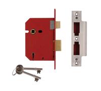 Union UNNJ2201SC30 2201 5 Lever Mortice Sash Lock Satin Chrome 77.5mm 3in Box