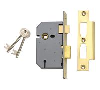 Union UNNJ2277SC25 2277 3 Lever Mortice Sash Lock Satin Chrome 65mm 2.5in Box