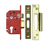 Union JL22EUS-PB-2.5 Strongbolt 22Eu Eus-Pb-2.5 Euro Sashlock Plated Brass 68Mm 2.5In