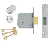 Union V-3G114E-Pl-80 3G114E 5 Lever Mortice Deadlock C-Series 80mm 3In Satin Brass Unnv3G114B80