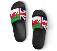 Union Wales Friendship Flags Slide Sandals Shower Shoes | Non Slip Summer House Slippers Beach Vacation Sandals for Men Women