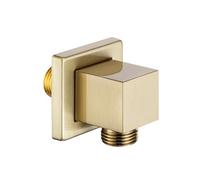Union Wall Supply Elbow, Handheld Shower Hose Connector Hand Shower Outlet Fitting, G 1/2", Gold