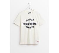 UNION WORKS White Salute Graphic T-Shirt L