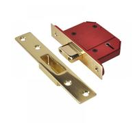UNION StrongBOLT 2100S BS 5 Lever Mortice Deadlock 68mm 2.5" Satin Brass Visi