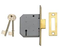 Union Y2177-Pl-3.00 2177 3 Lever Mortice Deadlock Polished Brass 77.5mm 3In Visi Unny2177Pl30