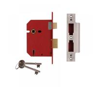 Union Locks 2201 5 Lever Mortice Sash Lock 77.5mm - Satin Chrome (Visi Pack)