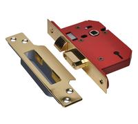 UNION Y2203S-PB-2.5 StrongBOLT 3 Lever Mortice Sashlock Polished Brass 68mm 2.5in Visi