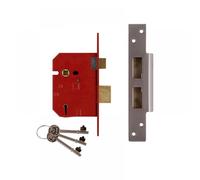 Union Locks 2234E 5 Lever BS Mortice Sash Lock Plated 67mm - Brass Finish (Visi Pack)