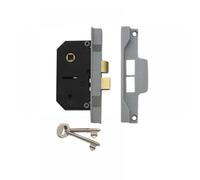 Union 2242 2 Lever Mortice Rebated Sashlock Silver Enamel 65.5mm 2.5in Visi