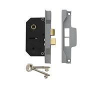 Union Locks 2242 2 Lever Mortice Rebated Sash Lock 65.5mm - Silver Enamel (Visi Pack)