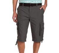 UNIONBAY Men's Cordova Belted Messenger Cargo Short-Reg and Big and Tall Sizes, Flint, 44