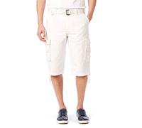 UNIONBAY Men's Cordova Belted Messenger Cargo Short-Reg and Big and Tall Sizes, White, 34