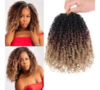 Unionbeauty Pre Twisted Yanky Twist Crochet Hair 8 Bundles 8 Bundles Pre Looped Passion Twist Crcochet Braids with Bouncy Ombre Brown to Blonde Micro Twist Hair Extensions