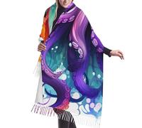 UNIOND Colorful Octopus Print Women'S Scarf Fringed Shawl Cozy Warm Soft Fashion Long Scarves For Winter Autumn Gift