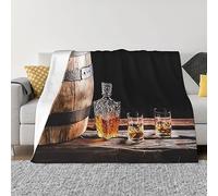 UNIOND Whisky Beer Pictures Print Blanket Breathable Lightweight Fleece Throw Blanket For Bedroom Sofas Camping Cinema Office 40"X30"
