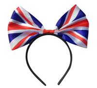 UnionJack Bow Headband - British Flag Hair Accessory for Coronation, Jubilees, VE Day & Street Parties - Adjustable Headband for Women & Kids - Perfect for Patriotic Events & Fancy Dress (1pc)