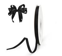 UnionJoy 1/4 inch Ribbon 50 Yards Solid Double Face Satin Ribbon for DIY Accessories Scrapbooking Gift Packaging Party Decoration Wedding Flowers, Hair Bows, Handicrafts, 6mm Ribbon(Black)