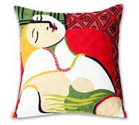 UnionKK 1 Pcs Embroidered Decorative Throw Pillow Covers Modern Geometry Throw Pillows Case for Sofa Decor Square Cushion Cover Outdoor Pillow Cases 18 x 18 Inch (Green)