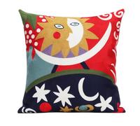 UnionKK 1 Pcs Embroidered Decorative Throw Pillows Covers for Sofa Decor Cushion Cases 18 x 18 Inch (Sun Moon)