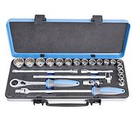 Unior 190BI12P23IN 611943 Socket Spanner Assortment 1/2 Metal Cassette, 3/8-1 1/4 Inch, Black