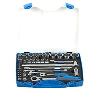 Unior 190BI6P43 Steckschlüssel-Sortiment 1/2" und 1/4" in Kunststoffkassette, Schwarz, 9611944