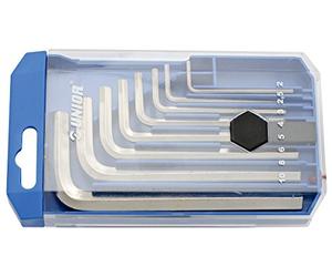 Unior 220/3PB1 for Allen Screws, Ball-Head Allen Key Set in Plastic Case, 2/10/8 Inch