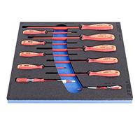 Unior 964VDE8A 621800 SOS Modular Electricians Screwdriver Set with 3 Component Handle for Slotted Screws Protective Insulated Black