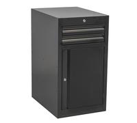 Unior Bicycle Tool Chest Narrow-2 Drawers And Door Black - 475 X 650 X 870 MM