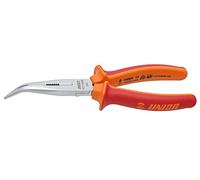 Unior Long Nose Pliers with Side Cutter and Pipe Grip, Bent 200 Red