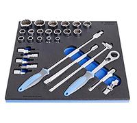 Unior U621186 Sockets in SOS Tool Tray, 1/2-Inch, Set of 29