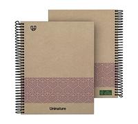 Unipapel | 100% Recycled A5 Notebook | 80 Squared Sheets 4x4 90g | Hardcover | Violet | Uninature Concept | FSC Recycled 100%