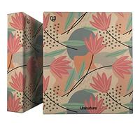 Unipapel | Recycled Kraft Ring Binder | A4 | 4 Mixed Rings 40 mm | Uninature Design | Flowers | FSC Recycled 100%