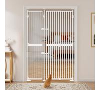 unipaws 190 cm Extra Tall Pet Gate, Adjustable Tall Cat Gate with Narrow Gap, Extendable 190-250cm H*89-129cm W, Upgraded with 3 Support Rods & Double Lock, Pressure Mounted, No Drilling for Doorways