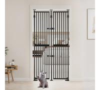 unipaws 190 cm High Extra Tall Cat Gate, Upgrade 3 Support Pillars-Stable Increase, Auto Closing and No Drilling Cat Dog Proof Safety Gate for Doorway, Stairs, Fit For 89-96.5 cm Wide Opening, Black
