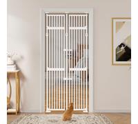 unipaws 218 cm Extra Tall Pet Gate, Adjustable Tall Cat Gate with Narrow Gap, Upgraded with 3 Support Rods & Double Lock, Pressure Mounted, Extendable 218-250cm H*89-96cm W, No Drilling for Doorways