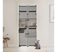 unipaws 218 cm High Extra Tall Cat Gate, Upgrade 3 Support Pillars-Stable Increase, Auto Closing and No Drilling Cat Dog Proof Safety Gate for Doorway, Stairs, Fit for 89-96.5 Wide Opening, Black