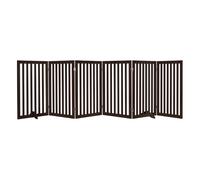 unipaws 306 cm Extra Wide Pet Gate, Free Standing Dog Gate for Doorways, Foldable Safety Gate & Room Divider, Wooden Puppy Playpen, Expandable Dog Barrier for The House, Indoor Use (91cm H, Espresso)
