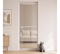 unipaws Extra Tall Cat Gate, Adjustable 119-220 cm Height, Fits 70-95cm Wide Openings, No-Drill Metal Pet Gate with Two-Way Door for Doorways, Stairs and Indoor Use, White