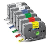 UniPlus Compatible 12mm Label Tape Replacement for Brother P-Touch TZe Laminated TZe-231 TZe-131 TZe-631 TZe-431 TZe-531 TZe-731 Work with PT-D200 PT-D210 PT-P750W PT-E110 PT-E300 PT-D400, 6-Pack