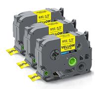 UniPlus Compatible Label Tape Replacement for Brother Tze Tz Tape Tze-641 Tze641 Tz-641 Tz241 Black on Yellow 18mm x 8m for P-Touch PT-E300 PT-D600 PT-2030 PT-P750W PT-2430PC PT-2730 PT-9600