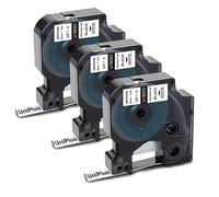 UniPlus Compatible pour 18053 S0718280 Gaine Thermorétractable Étiquette pour Rhino IND Industrielles 1000 3000 4200 5000 5200 6000 Duo, 9mm x 1.5m, Noir sur Blanc, Lot de 3