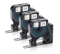 UniPlus Compatible pour 18055 Gaine Thermorétractable Étiquette pour Rhino IND Industrielles 1000 3000 4200 5000 5200 6000 Duo, 12mm x 1.5m, Noir sur Blanc, Lot de 3