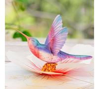 UNIPOP Hummingbird & Flower Pop Up Card, Birthday Card for Mom, Mothers Day Card, Valentines Day Card for Mom, Hummingbird Birthday Card