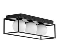 Uniprodo Ceiling Light - 3 glass globes in iron frame UNI_LD_10