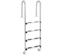 Uniprodo Pool ladder - 4 Steps - Narrow stile bow UNI_POOL_LADDER_1570